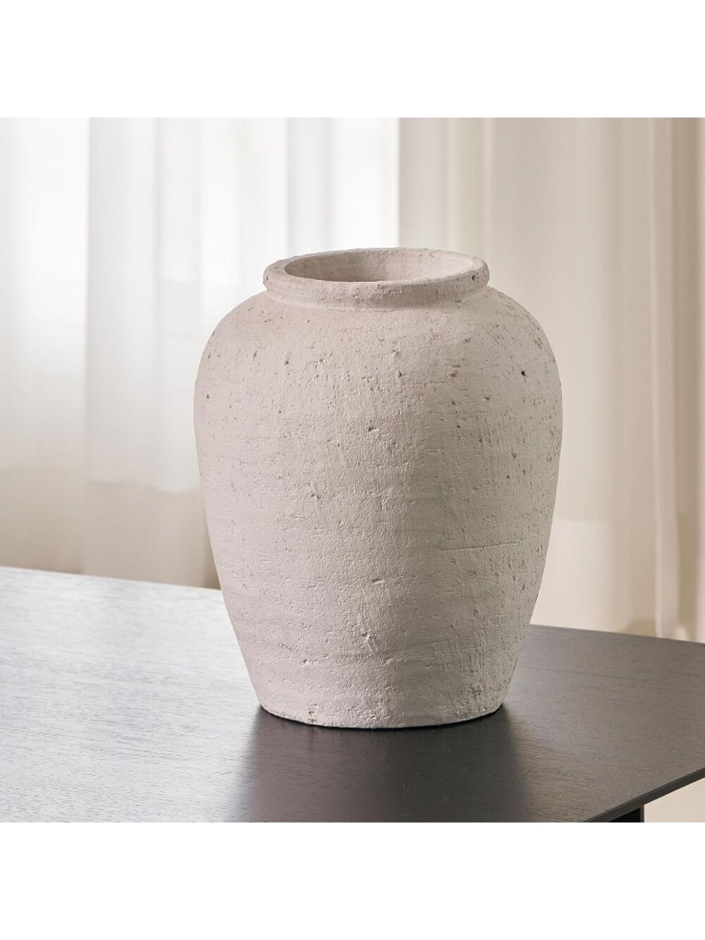 1.8"Tall Zen Style White Ceramic Large Vase Terra Cotta Pitcher Farmhouse Decor